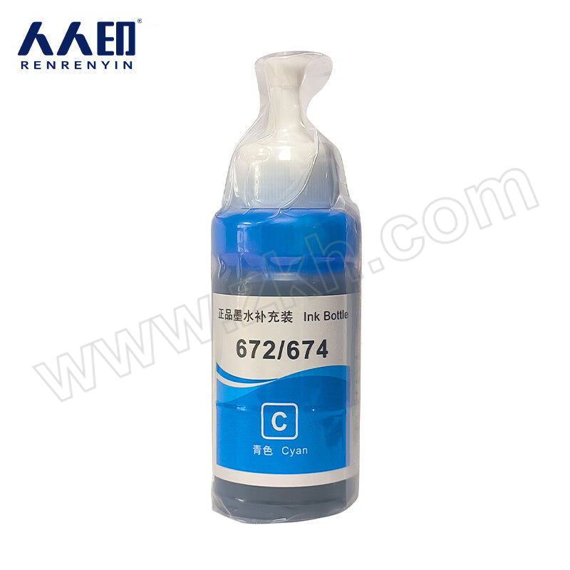 RRY/人人印 墨水 672 70mL 蓝色 适用爱普生L101/L111/L130/L201/L211/L220/L301/L303/L310/L313/L351/L353/L358/L360/L363/L365/L455/L551/L558/L565/L1300 1支