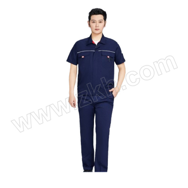 TOPRUI/拓普瑞 夏季防静电短袖工作服套装 9901 170码 藏蓝色 含上衣×1+裤子×1 1套