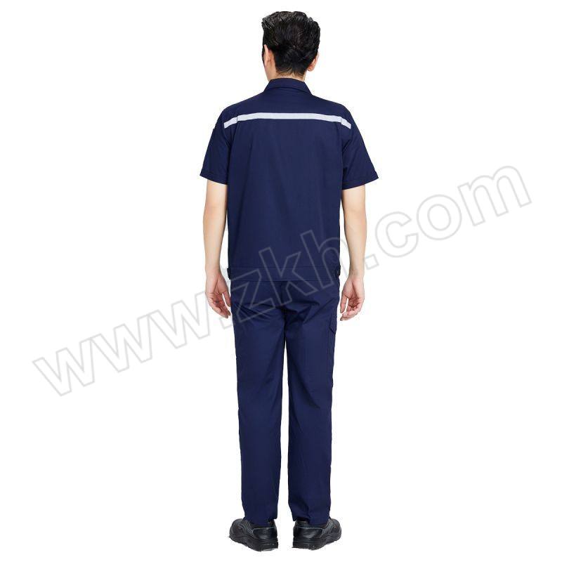 TOPRUI/拓普瑞 夏季防静电短袖工作服套装 9901 180码 藏蓝色 含上衣×1+裤子×1 1套