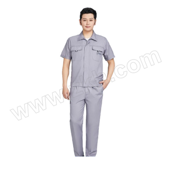TOPRUI/拓普瑞 夏季防静电短袖工作服套装 9903 170码 灰色 含上衣×1+裤子×1 1套