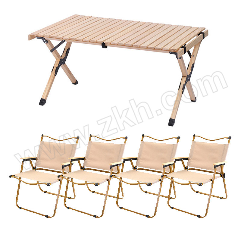 FTLY/飞图乐 原木折叠桌椅套装中号 ZDZY0901 桌子60×90×45cm 椅子60×47×54cm×4个 原木色 1套