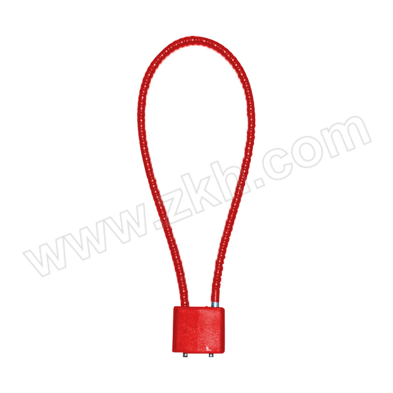 JUXIN/炬芯 钢缆绳挂锁 QCL381 红色 不通开 锁体宽33mm 钢缆绳长38cm 1个