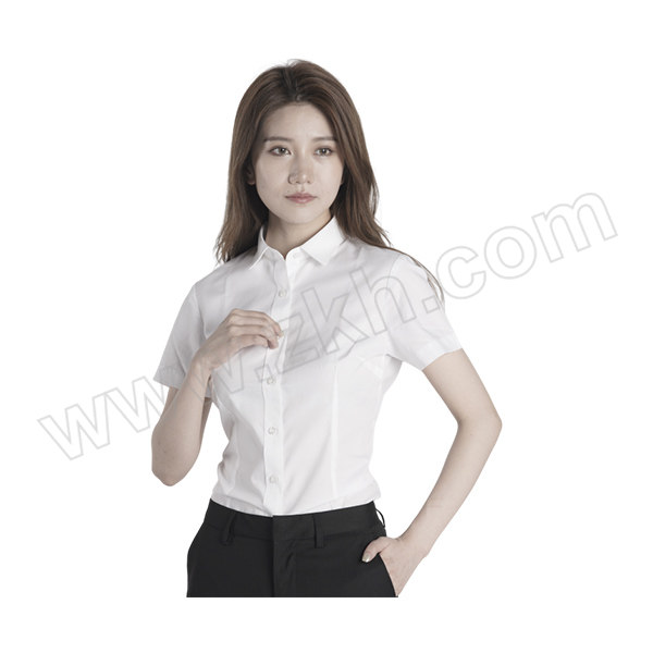XISHUAI/西帅 女士商务成衣免烫短袖衬衣 100%棉 43码 白色 1件