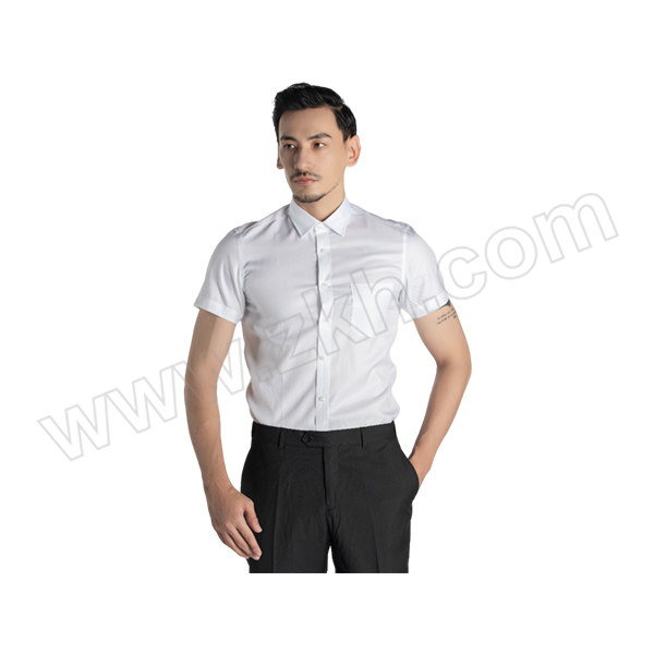 XISHUAI/西帅 男士商务成衣免烫短袖衬衣 100%棉 40码 白色 1件