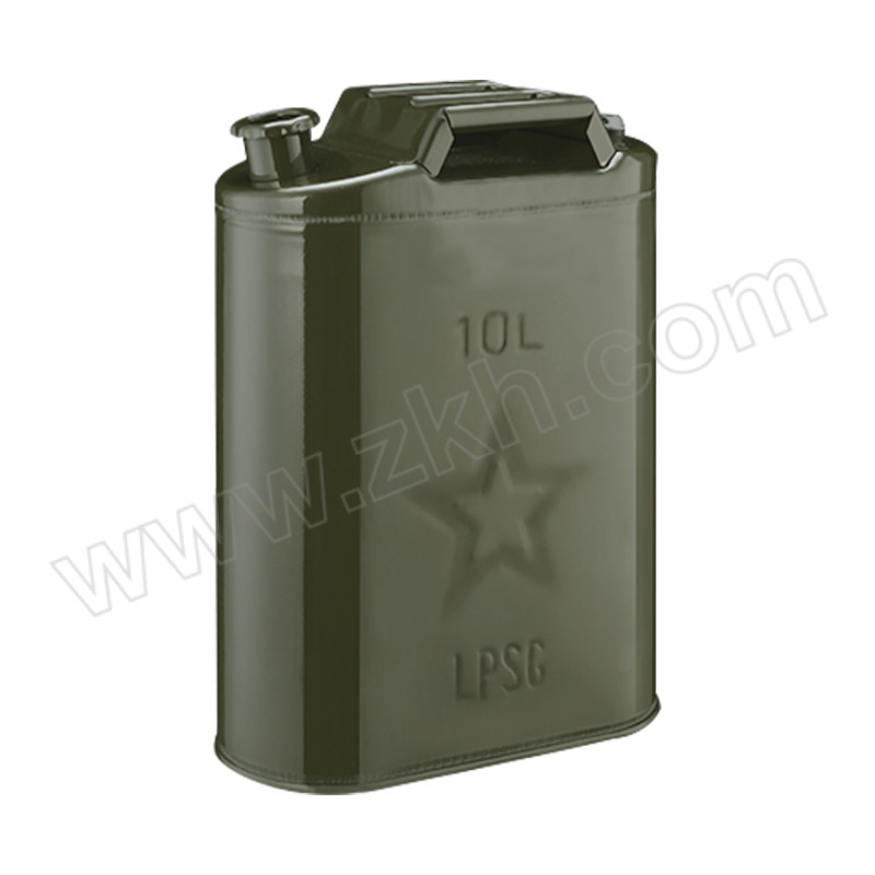 QUXING/趣行 标准立式加油桶 LPSG 10L 绿色扁桶 含油管 1个