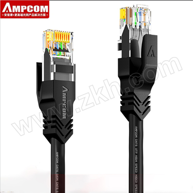 AMPCOM/安普康 六类千兆网络跳线 AMC6BK71815 1.5m 黑色 1根
