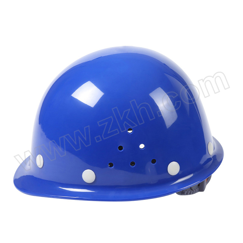QUXING/趣行 玻璃钢加厚安全帽 Hat-057 蓝色 按键式帽衬 1个