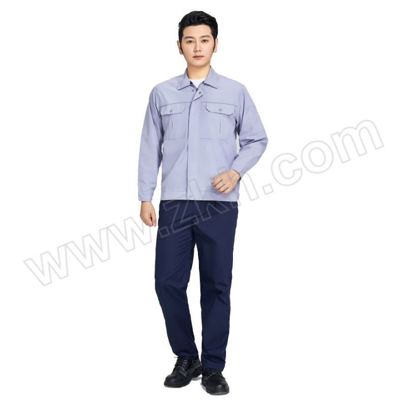 TOPRUI/拓普瑞 夏季涤棉精梳长袖工作服套装 K02 170码 含浅灰色上衣×1+藏青色裤子×1 1套