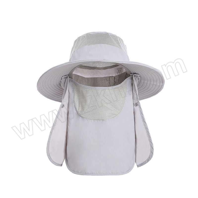 GANGMI/钢米 户外速干遮阳渔夫帽 浅灰色 带面罩 帽围约55~60cm 1顶