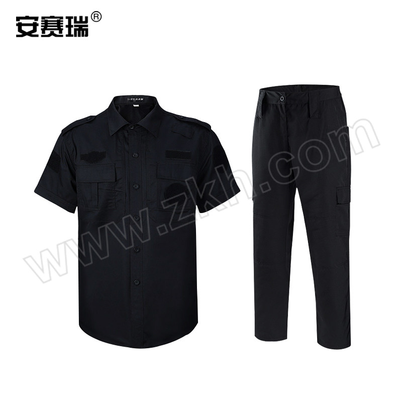 ANSAIRUI/安赛瑞 保安短袖套装 300801 175码 黑色 含上衣×1+裤子×1 1套