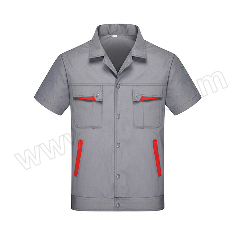 Gongyijiang/工依匠 明扣配色夏季短袖 GYJ-6008 180码 灰色+橘色 1件