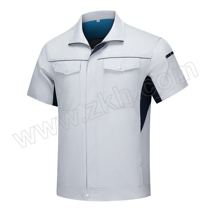Gongyijiang/工依匠 竹纤立领拉链款短袖 GYJ-501 195码 浅灰色 1件