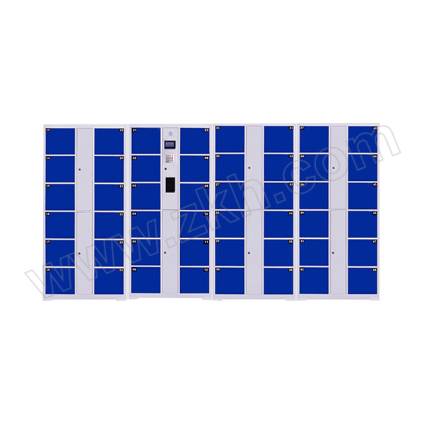 ZKH/震坤行 48门刷卡系统电子存包柜 DC-ZNCFG-48C 尺寸3400×460×1800mm 灰色+深蓝色 1台