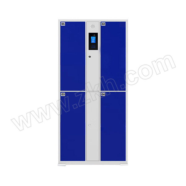 ZKH/震坤行 4门人脸识别系统电子存包柜 DC-ZNCFG-04I 尺寸850×460×1800mm 灰色+深蓝色 1台