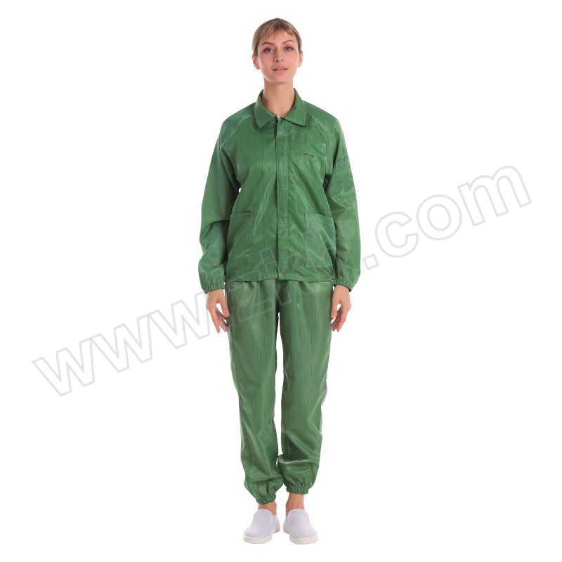 WK/鑫唯科 条纹翻领分体服套装 FJDF422G06 3XL 绿色 含上衣×1+裤子×1 1套