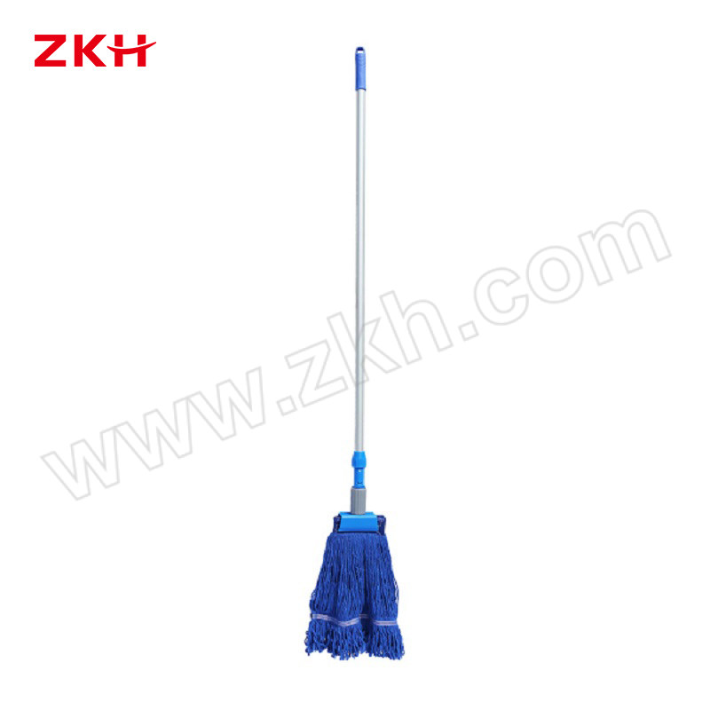 ZKH/震坤行 四色分类棉线蜡拖 0520 拖头38cm 杆长125cm 蓝色 1把