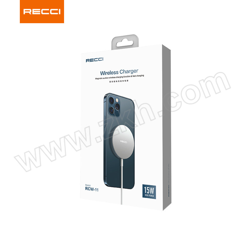 RECCI/锐思 无线充电器 RCW-11 标配/银色/磁吸无线充/15W大功率/10mm自动感应距离 1个