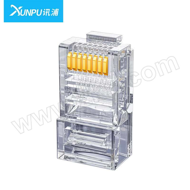 XUNPU/讯浦 超五类网线水晶头 XT-8P8C 非屏蔽 3U镀金 100颗 1包
