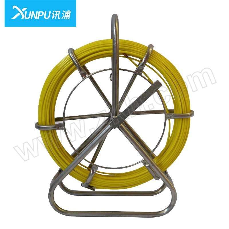 XUNPU/讯浦 玻璃钢穿线器 XT-5-50 电工穿管器引线器 带车架 黄色 直径5mm 长50m 1台