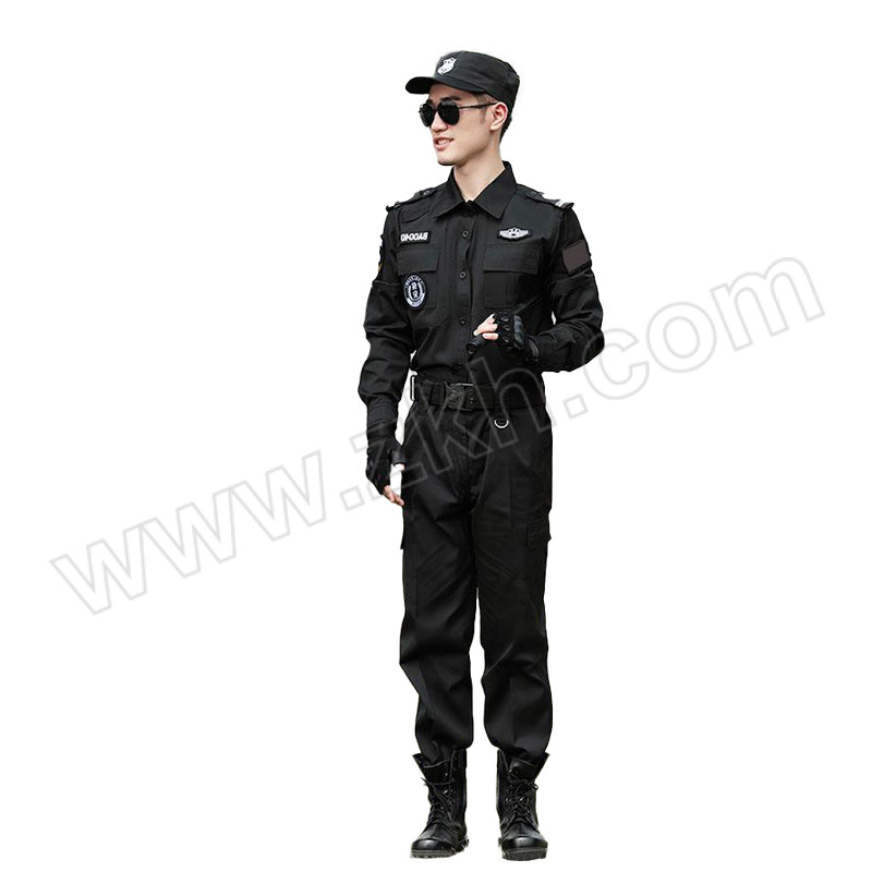 SEEMSTON/绅思盾 保安服套装 SLA-29 165码 黑色 含外套×1+裤子×1+肩章×2+胸标×1+帽子×1+衬衣×1 1套