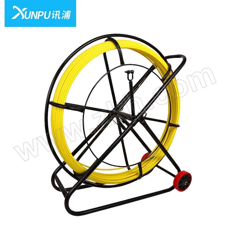 XUNPU/讯浦 玻璃钢穿线器+钢丝款 XT-16S-200 穿管器引线器 带车架+车轮 黄色 直径16mm 长200m 1台