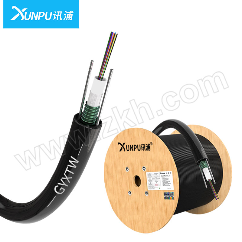 XUNPU/讯浦 单模轻铠8芯室外光缆 GYXTW-8B1 中心管束式光缆光纤线 100m 1卷