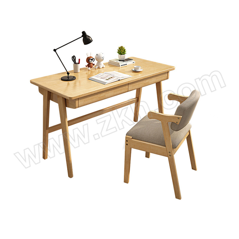 SX/韶希 北欧实木书桌写字桌 SX-SZ20 1.4米书桌+Z字椅 原木色 1套