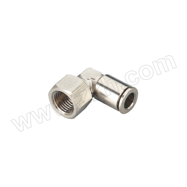 NIUMIKE/纽曼克 PLF全铜L型内螺纹接头 PLF6-03 黄铜镀镍 快插6mm-内螺纹3/8" 1个