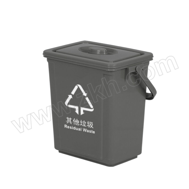 JUFUYUAN/聚福沅 手提垃圾桶 20L长方形 22×33.5×37cm 灰色 不带滤网 1个