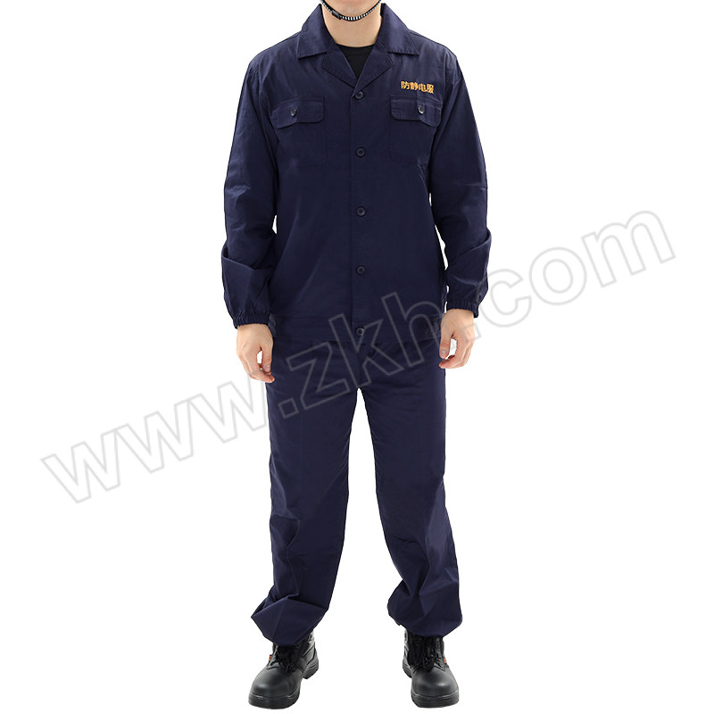 YOURFIELD/永霏 夏季单层防静电套装 HYF-6101 3XL 藏蓝色 含上衣×1+裤子×1 1套