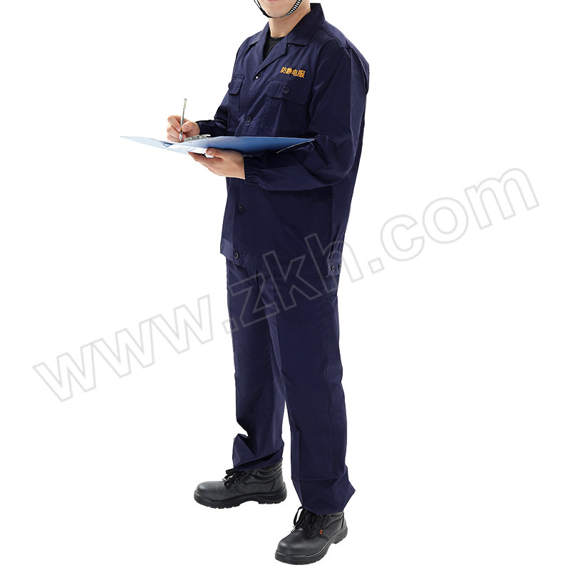 YOURFIELD/永霏 夏季单层防静电套装 HYF-6101 3XL 藏蓝色 含上衣×1+裤子×1 1套