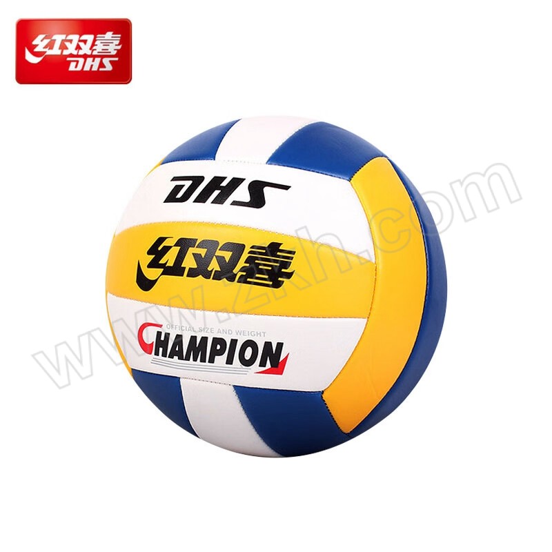 DHS/红双喜 比赛排球 FV518-1 黄蓝色 充气 软式 沙滩用球 1个