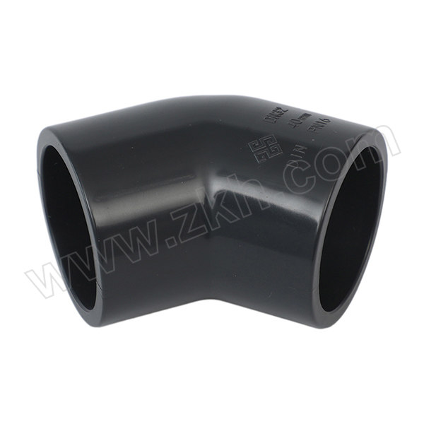 SHCN/协羽塑胶 UPVC45°弯头(化工管配件) dn90 国标 1.6MPa 适配管外径90mm 深灰色 1个