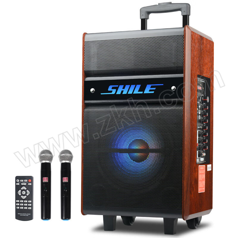 SHILE/狮乐 户外便携音箱 SD-5 黑色 拉杆音箱×1 无线麦克风×2 1套