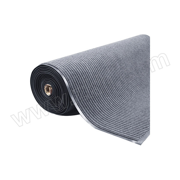 ZKH/震坤行 双条纹复合除尘刮沙地毯垫 CS2-7GR 1.6×15m 灰色 厚约7mm 1卷