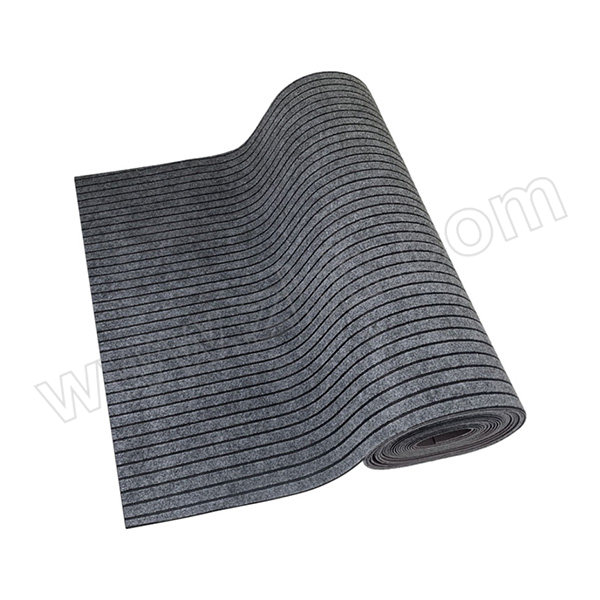 ZKH/震坤行 七条纹除尘刮沙地毯垫 CS7-5GR 1.2×15m 灰色 厚约5mm 1卷