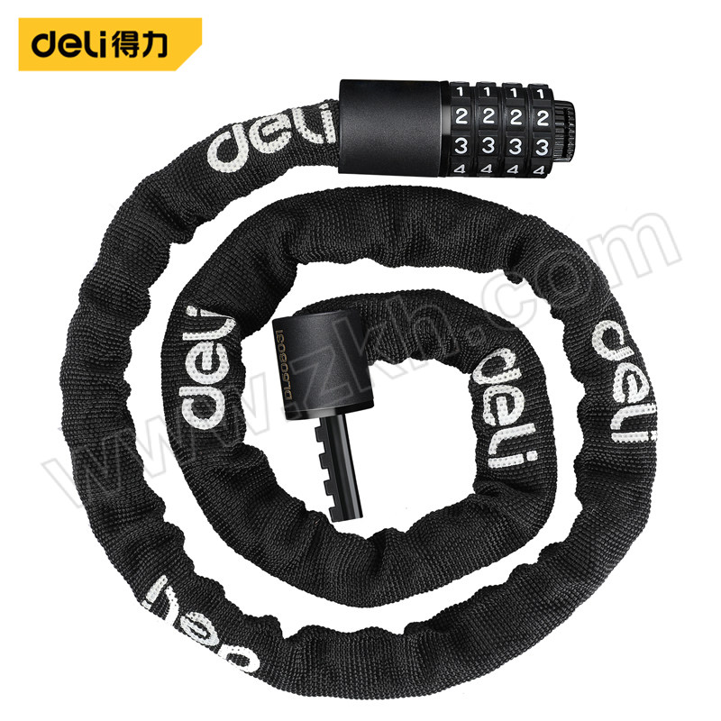DELI/得力 密码链条锁 DL508031 黑色 直径4mm 长1000mm 1把