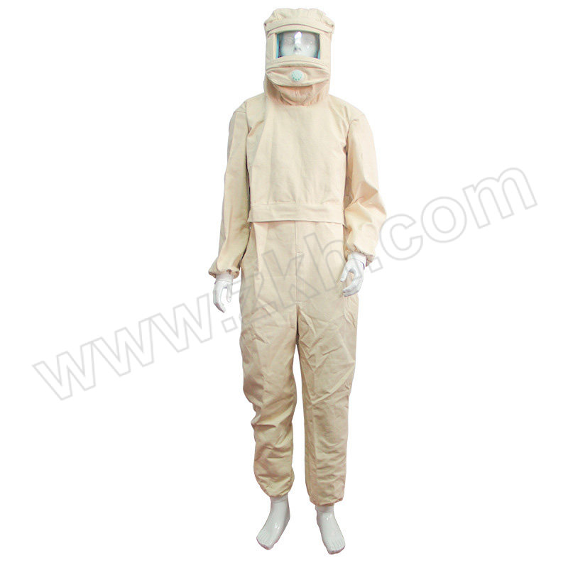 JIUZHEN/久臻 弧形玻璃连体喷砂服 ZST123 均码 米色 1件