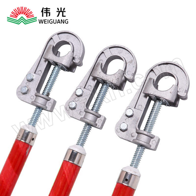 WEIGUANG/伟光 猴头式高压接地线 YD-JDXHT-10KV 0.5m猴头式棒(红杆)×3+25mm²软铜线(1m×3+5m)+接地夹+帆布包 1套 1套