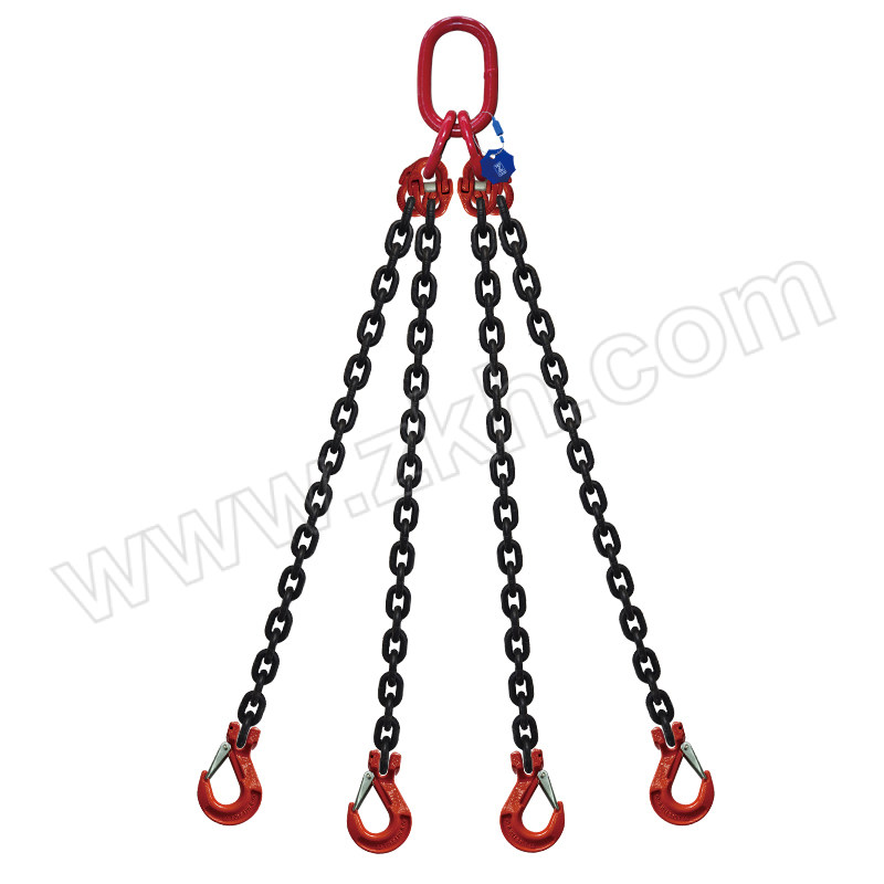 SPM/萨佩姆 四腿链条索具 SPM16-1064 01 0°~45°额定载荷2.36t 使用长度1m 配羊角带舌吊钩 链条直径6mm 1个