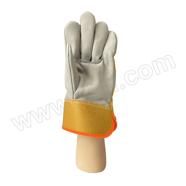 ANBAOLAI/安保来 优质耐磨半皮手套 ABL-4501 均码 灰色+黄色 1双