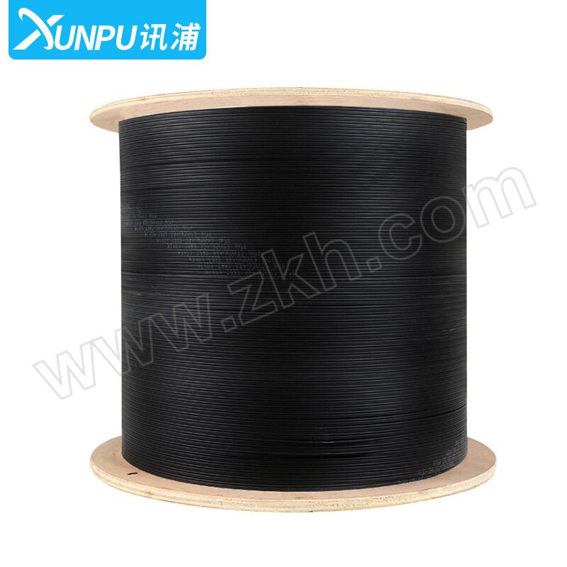 XUNPU/讯浦 皮线光纤光缆单模室外2芯3钢丝 GJYXCX-2 FTTX入户蝶形光缆 黑色 1000m 1卷
