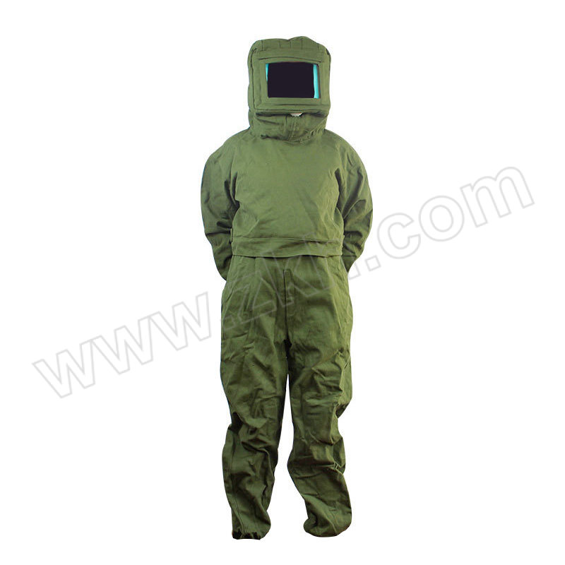 ALINIU/阿力牛 平面玻璃款连体喷砂服 AGF245 均码 绿色 1件