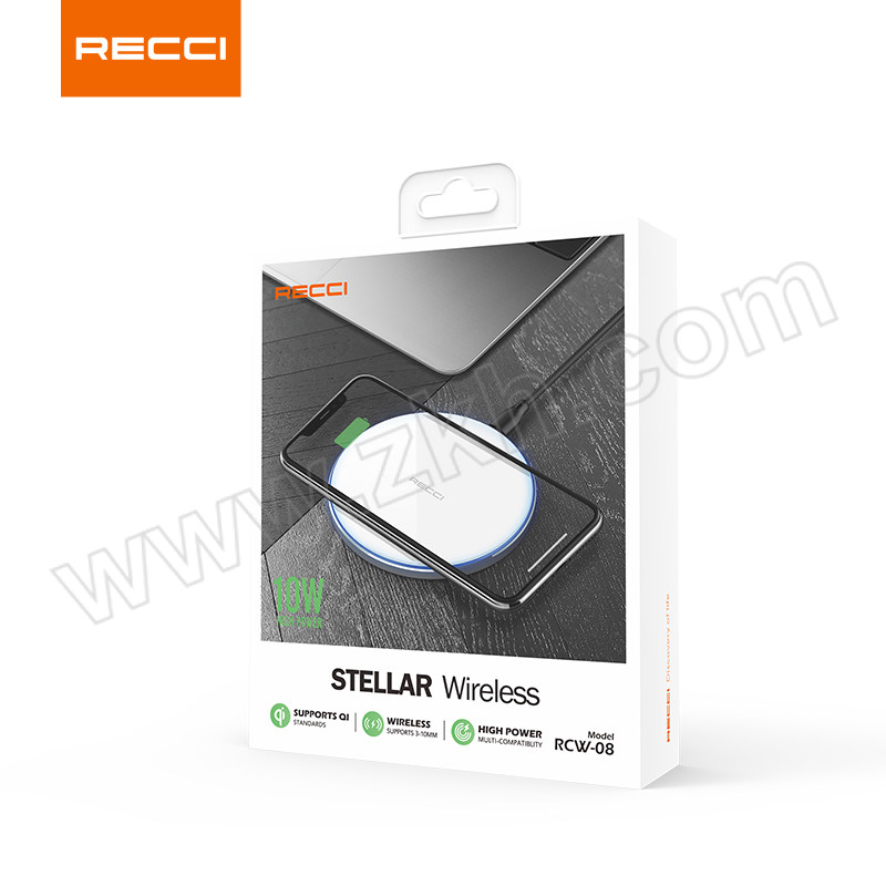 RECCI/锐思 无线充电器 RCW-08 标配/睿智白/一贴即冲/10W功率 1个