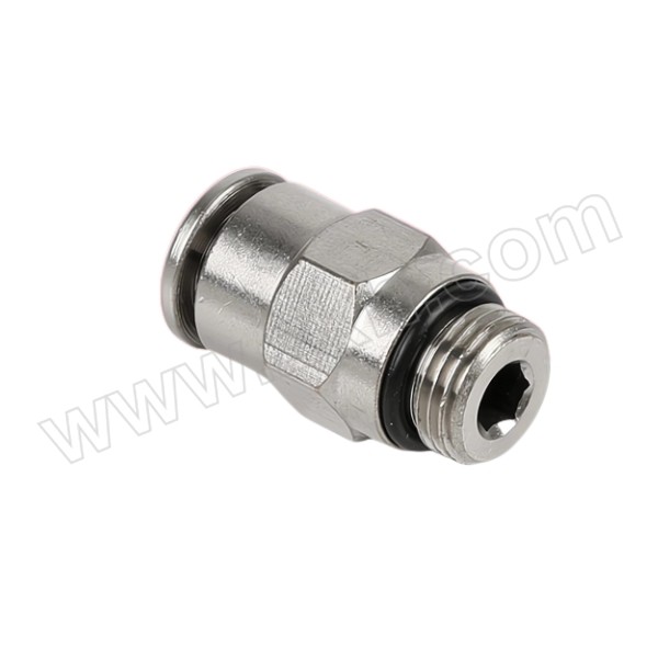 FLYFLOW/福莱福流 全铜镀镍G螺纹直通接头 PC10-G02 快插10mm-外螺纹G1/4 1个