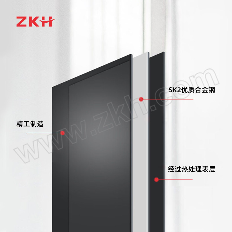 ZKH/震坤行 SK2合金钢单面刀片 HHT-BFD202 39×19×0.28mm 90片 1盒