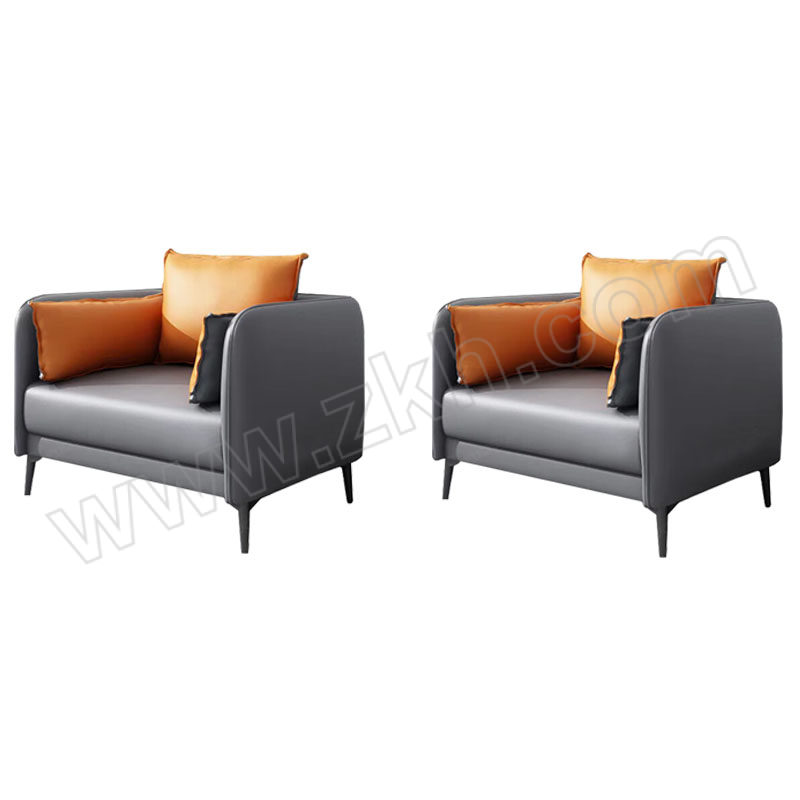SHANGYUE/上跃 商务简约时尚钢架西皮沙发单人+单人 SYF-056 900×750×750mm 1套