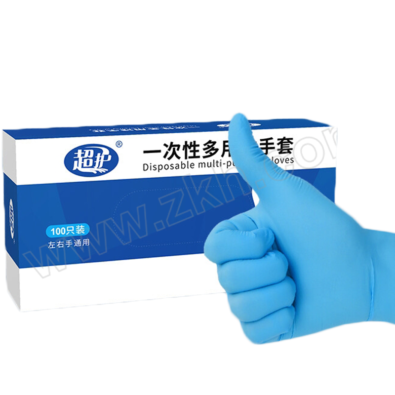 CHAOHU/超护 一次性丁腈手套 M 蓝色 100只 1盒