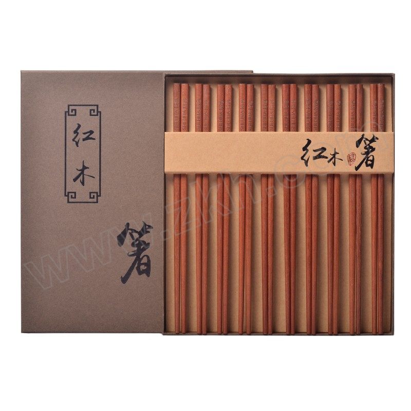 SHIYONG/十咏 抗菌红檀木筷10双礼盒装 筷长25cm 1盒