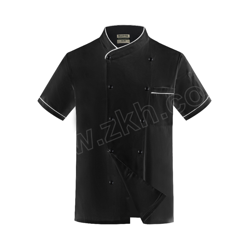 QIANYIYANG/千以扬 夏季短袖厨师服 TY-TL1672 XL 黑色 1件